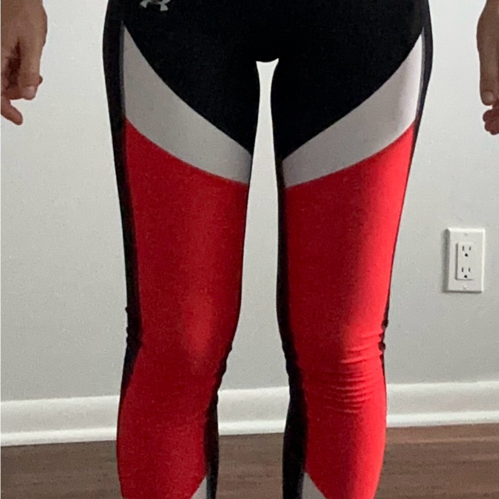 Under Armour Dynamic Red and Black Leggings